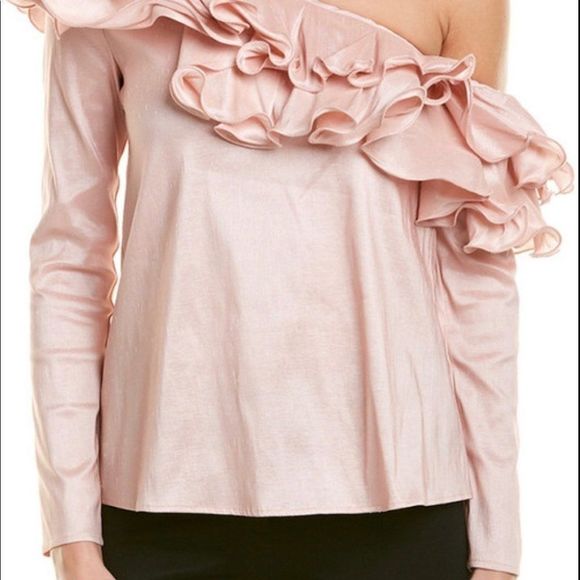 Petersyn Lou Cameo Off the Shoulder RuffleTop Pink - Picture 3 of 3